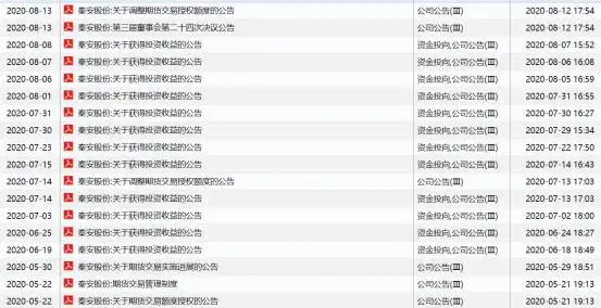A股不务正业公司秦安股份82天发18份期货公告
