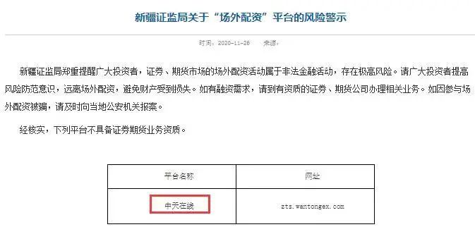 10倍配资 警惕！中天在线非法配资存高风险，多地证监局公示黑名单