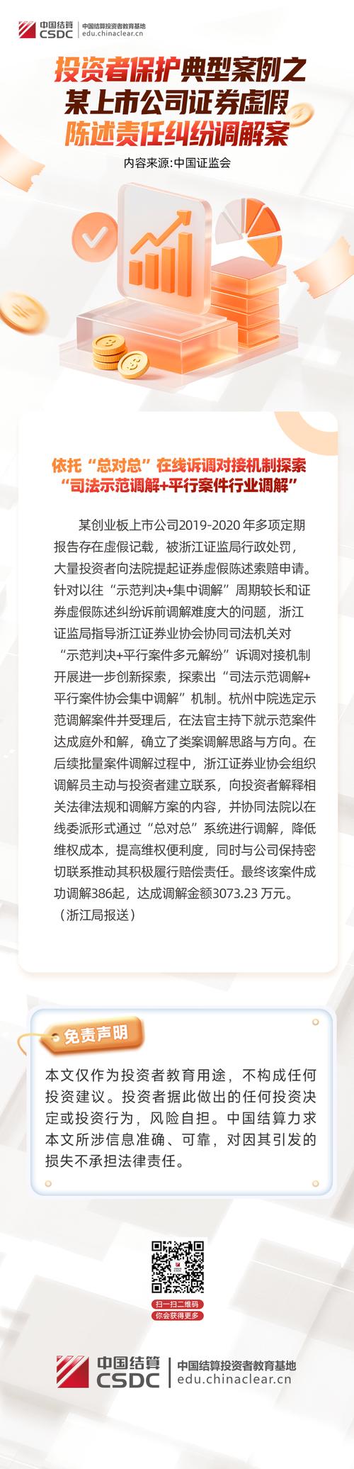 H上市公司虚假陈述案：示范判决+专业调解，投资者获赔2800余万